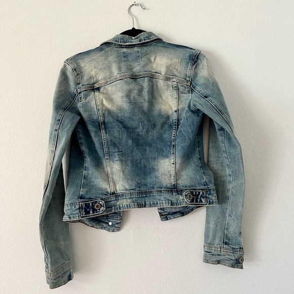 Denim Jacket. Washed look. US M. Bershka - Picture 2 of 3